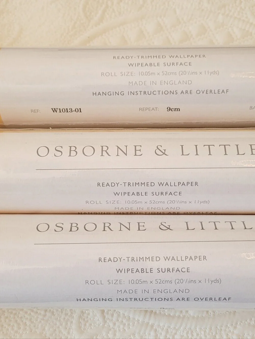 3 Roll Bundle- Osborne & Little Ready-Trimmed Wallpaper Roll in Soft Yellow